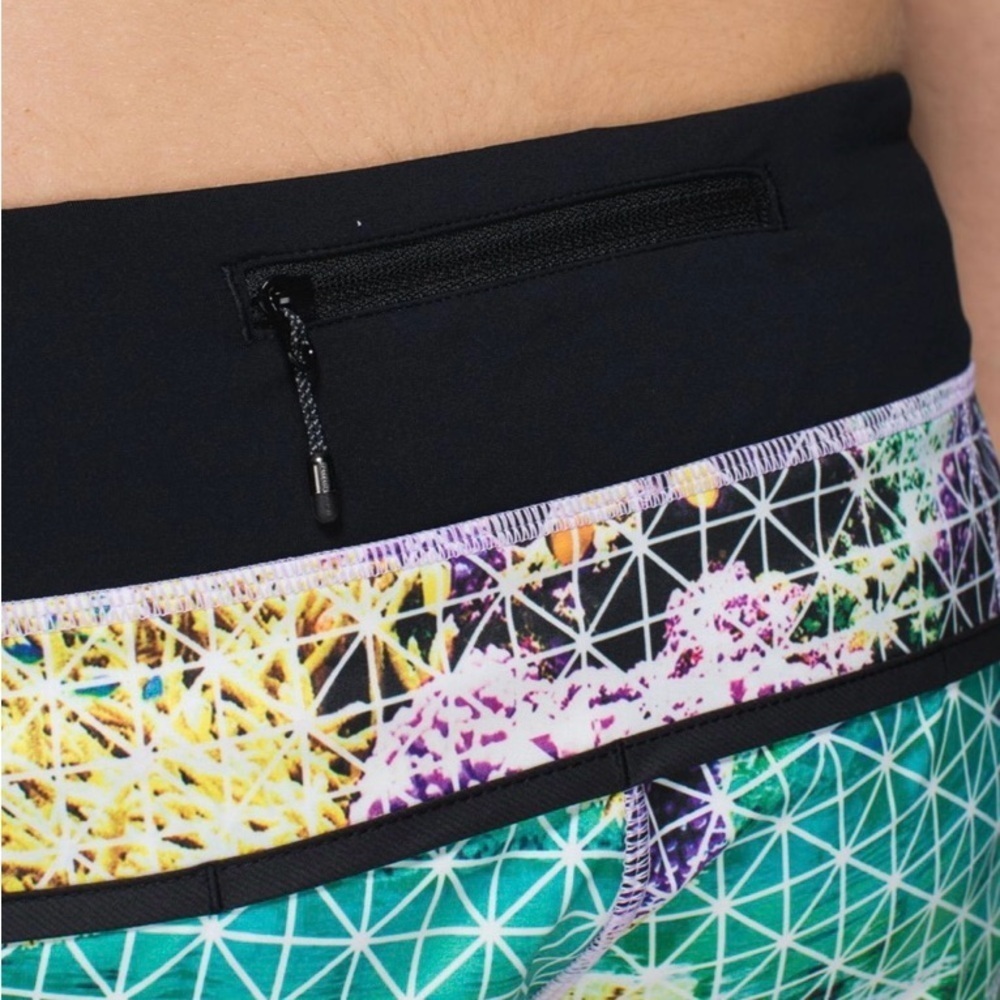 Rare Lululemon Speed Short 2.5” Paradise Grid Very Green Multi 2014  Size 10 - Picture 5 of 9